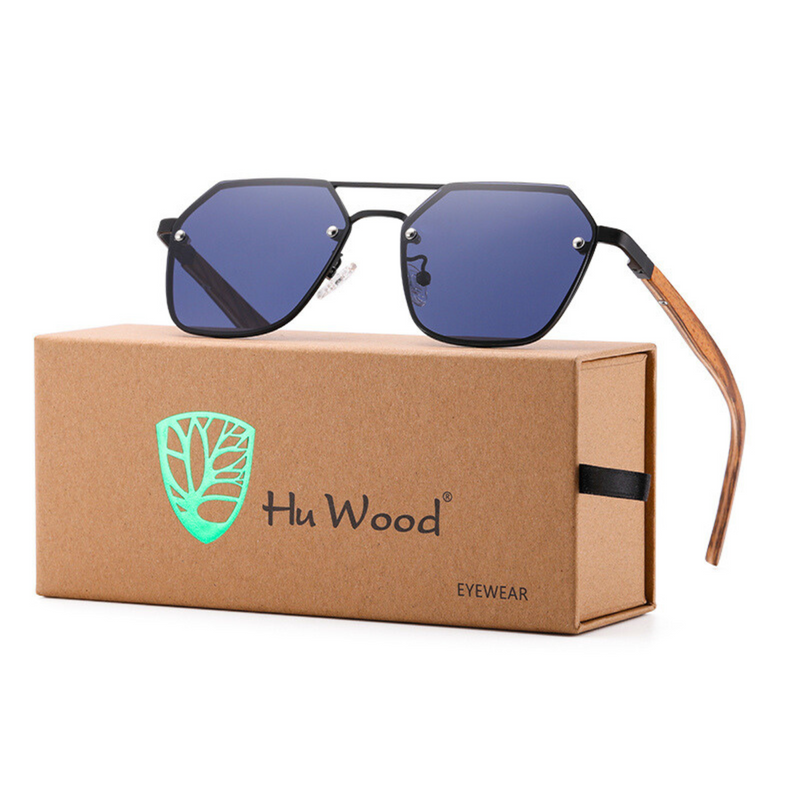 Óculos de Sol Masculino Octogonal | Hu Wood | M-GR9002