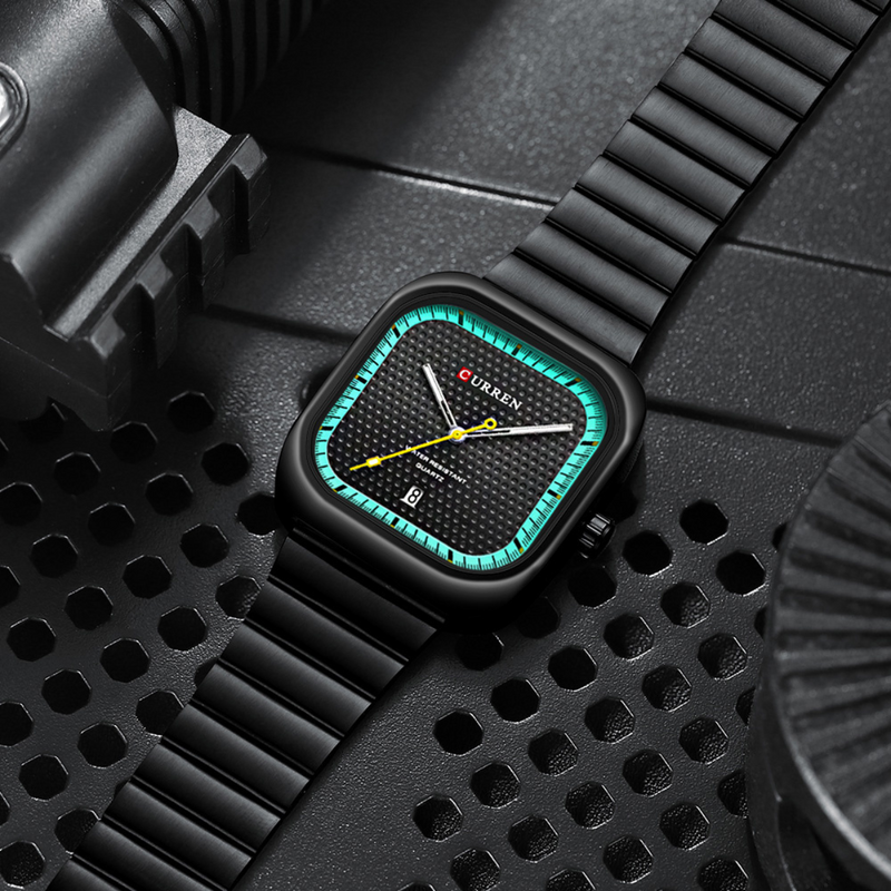 Relógio Masculino Minimalista Quadrado | Curren M-8460