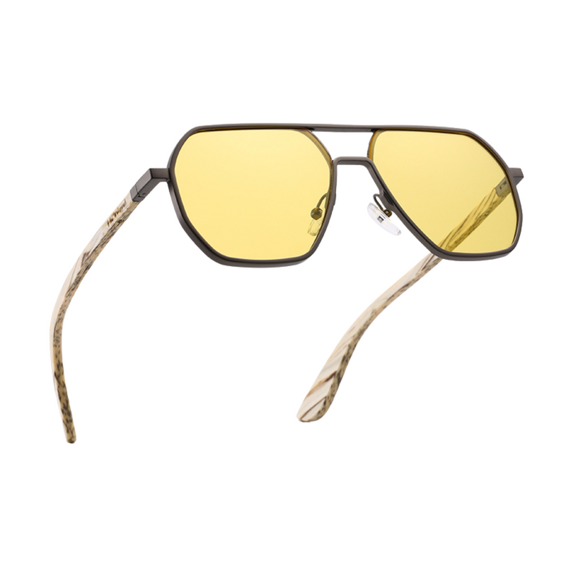 Óculos de Sol Masculino Retangular | Hu Wood | M-GR8059