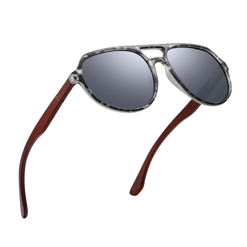 Óculos de Sol Masculino Estilo Piloto | Hu Wood | M-GR8049