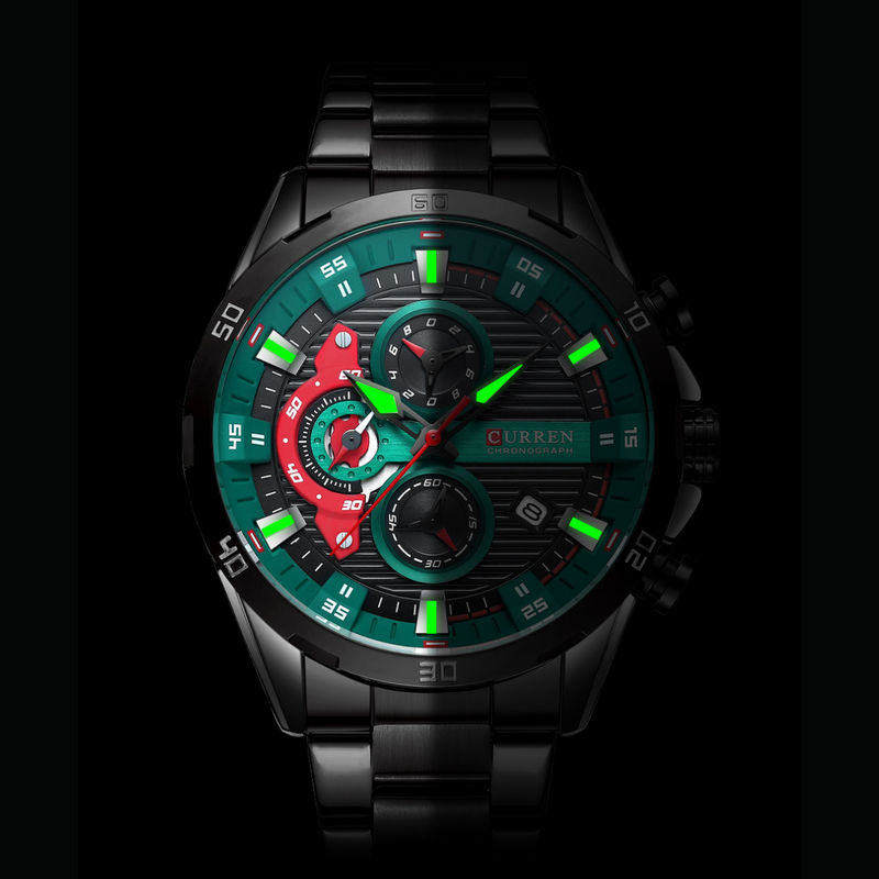 Relógio Masculino Pulseira de aço Verde | Curren M-8402