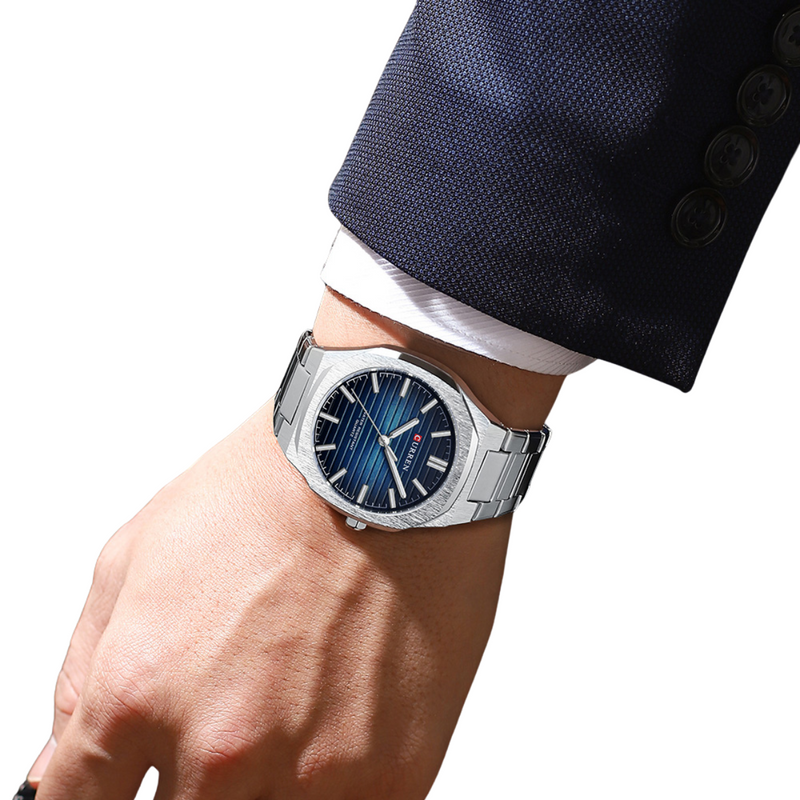 Relógio Masculino Clássico Pulseira de Aço | Curren M-8456